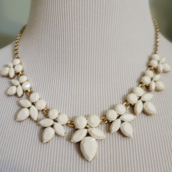 J. Crew Jewelry - J. Crew Off-White Botanical Leaf Necklace